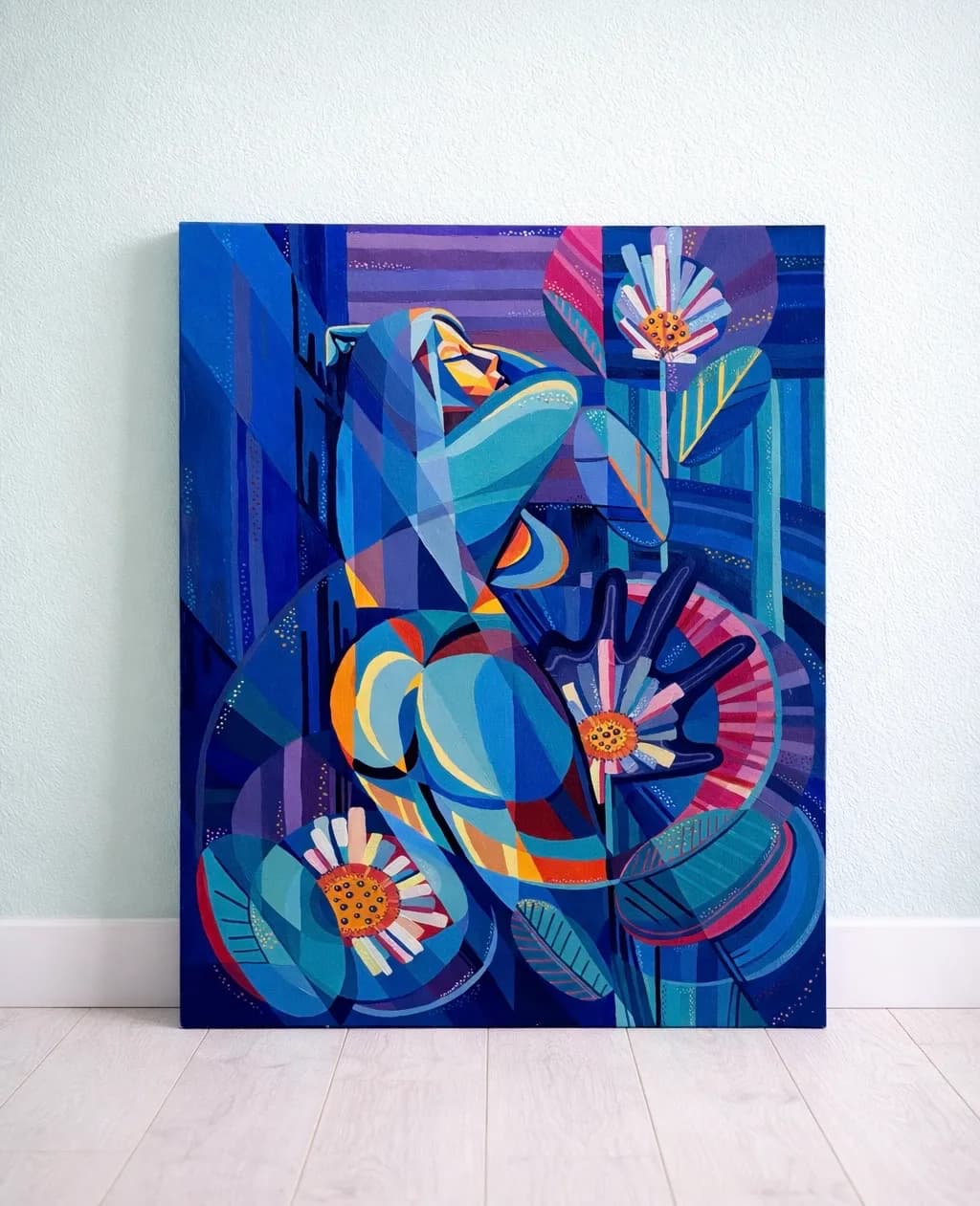 Abstract Figure with Flowers