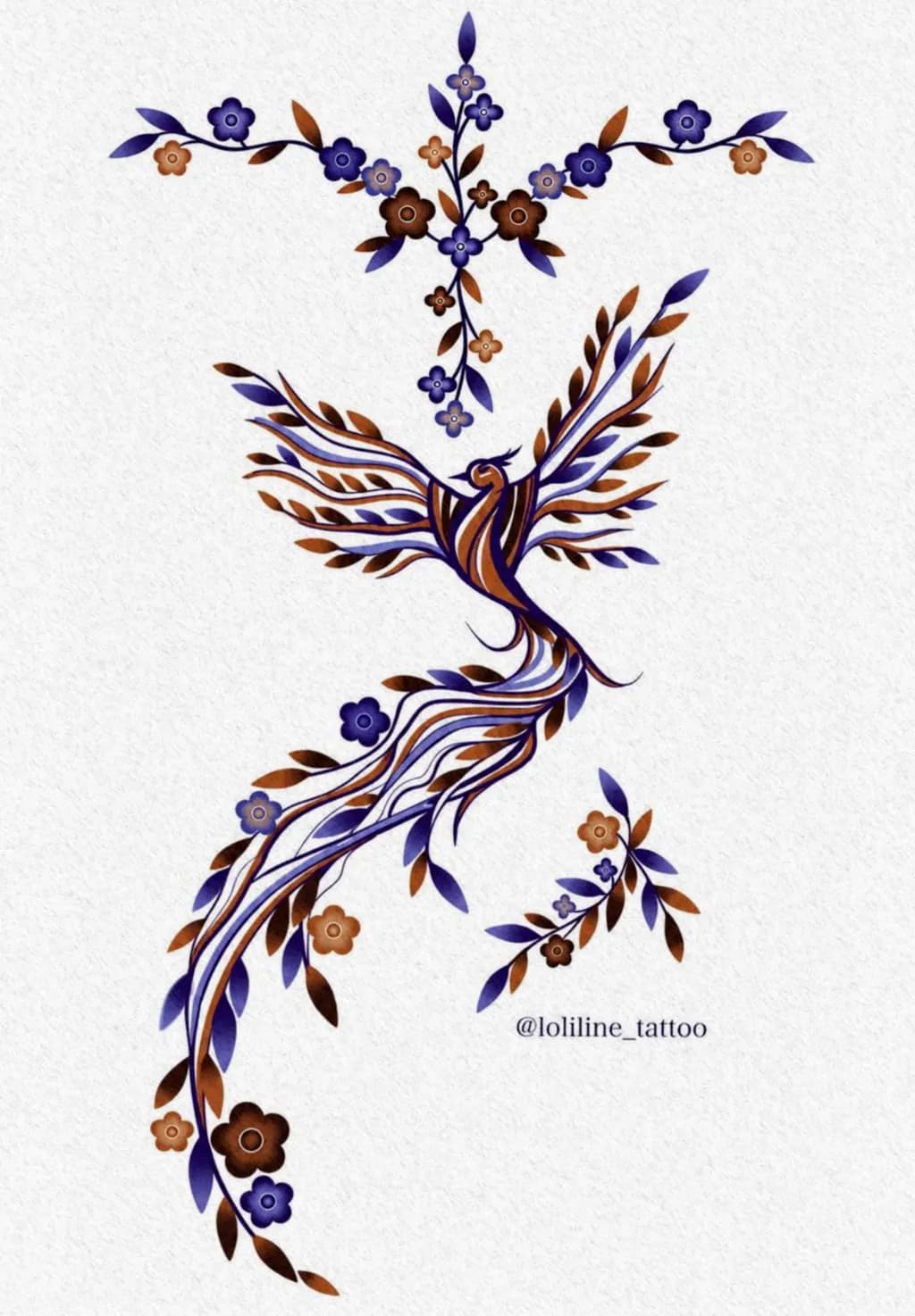 Floral Phoenix Illustration