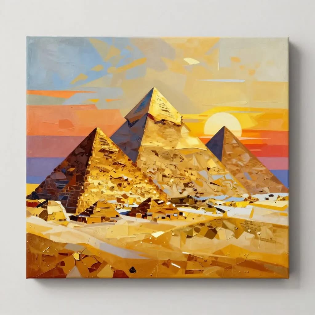 Golden Pyramids at Dusk