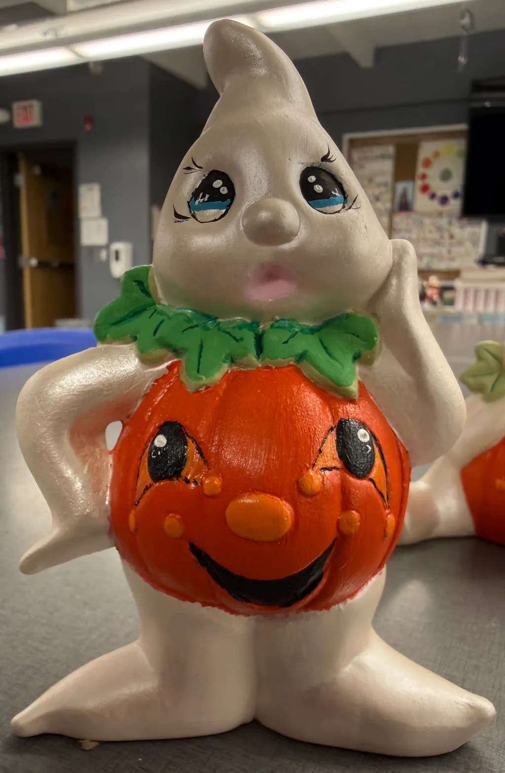 Pumpkin Ghost Figurine