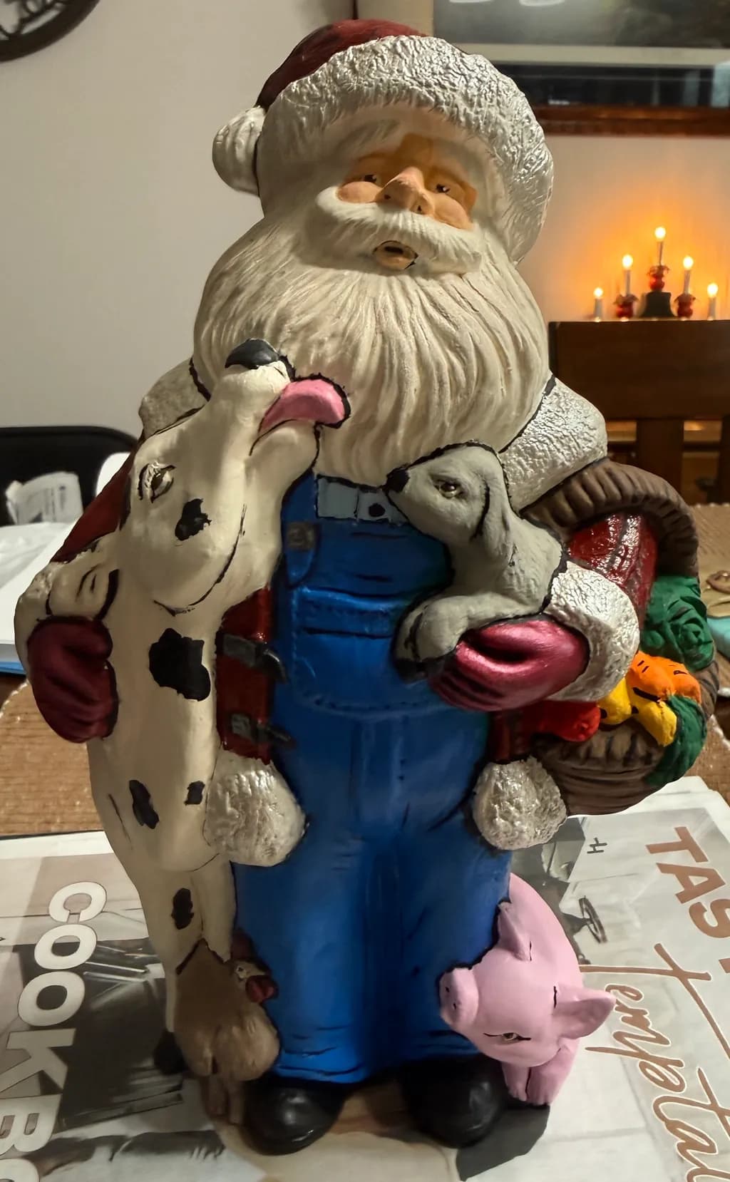 Farmyard Santa Figurine