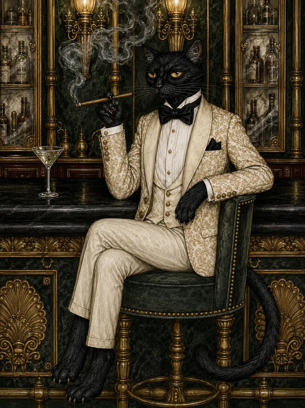Dapper Cat at Bar