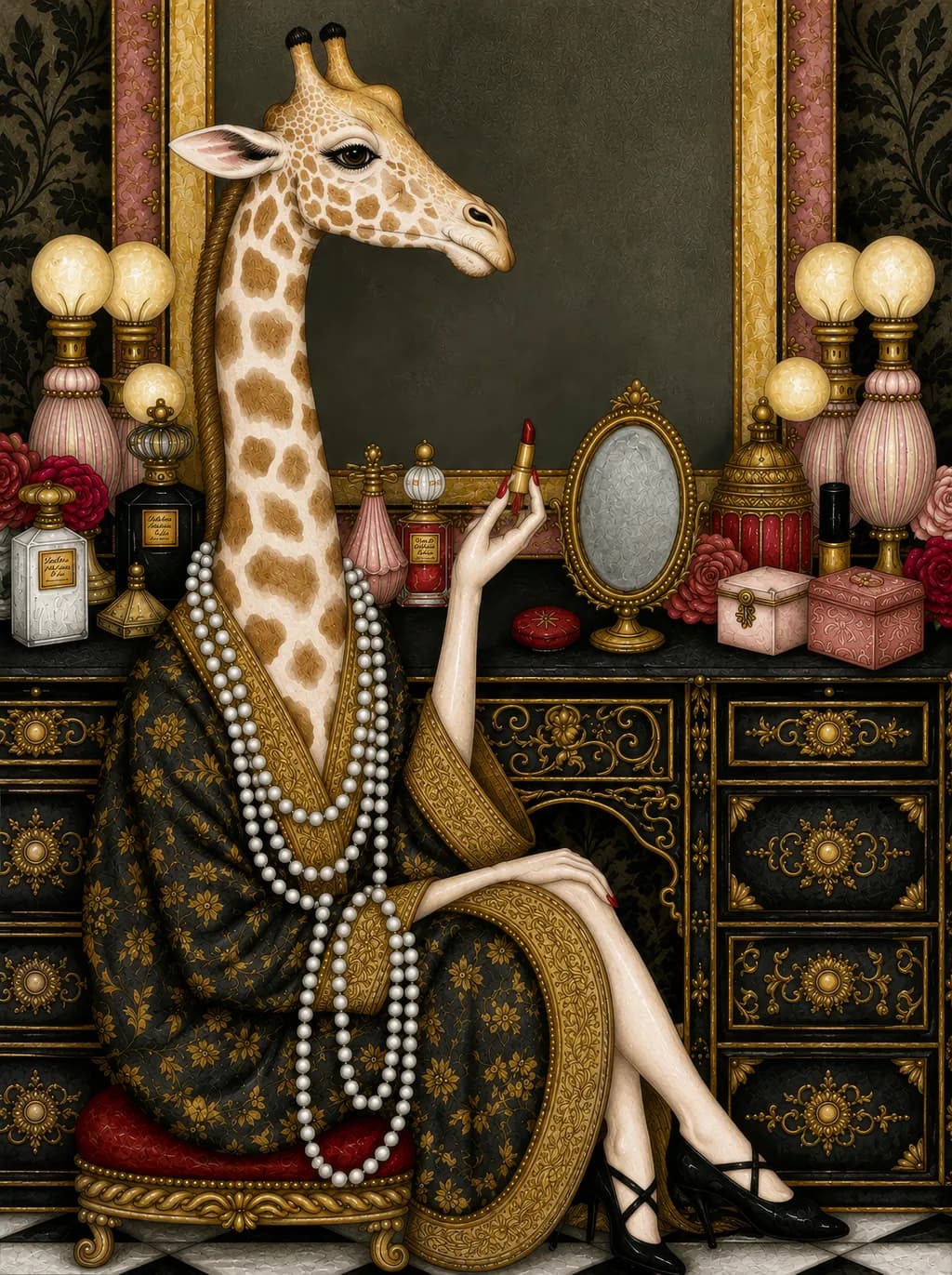 Giraffe Vanity Scene