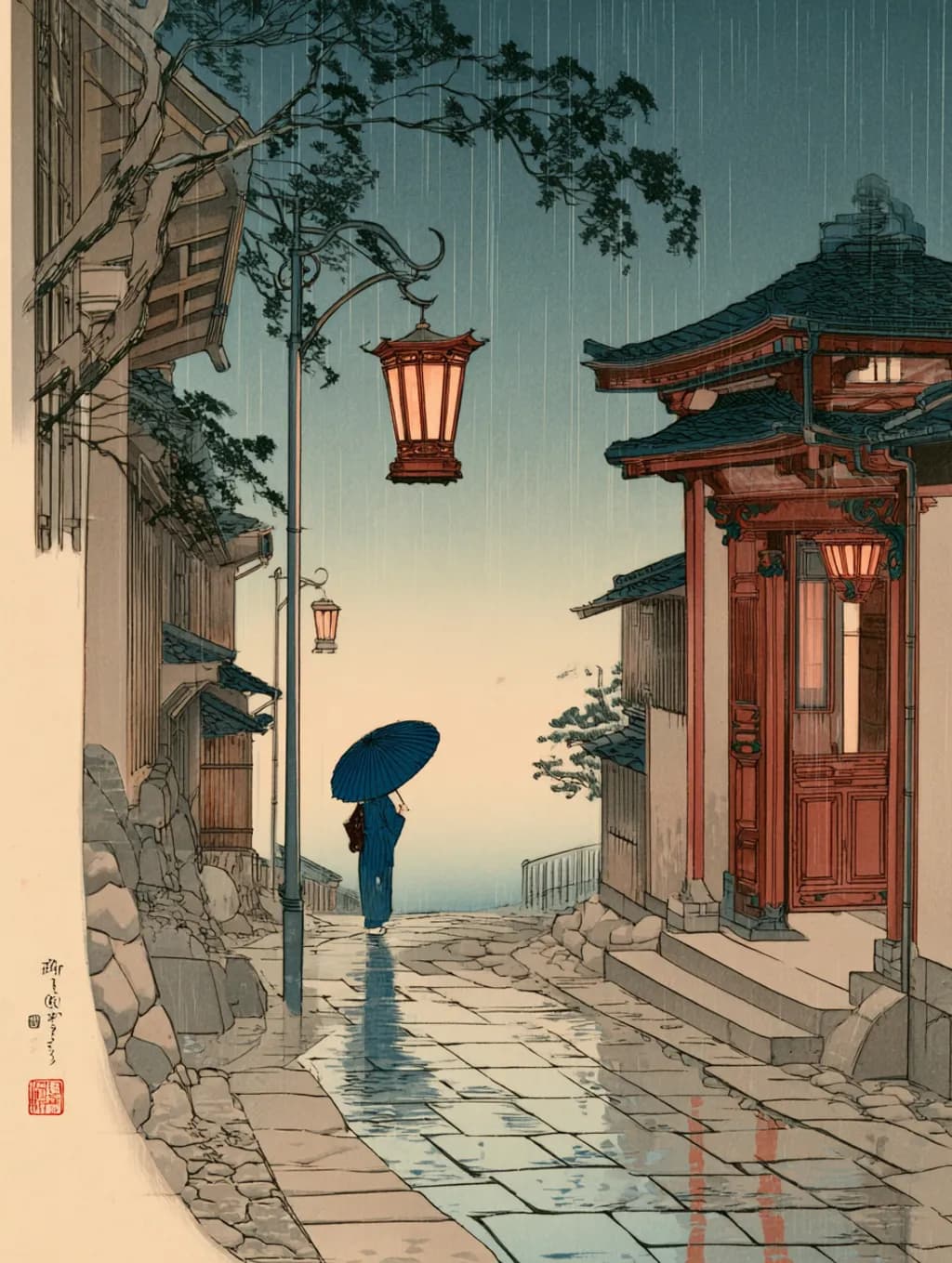 Rainy Lantern Street