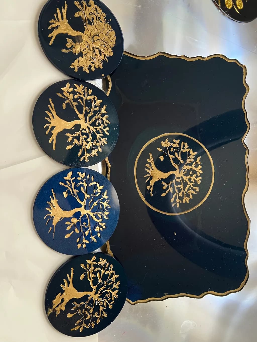 Golden Tree Coaster Set