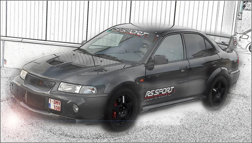 Sporty Black Modified Car