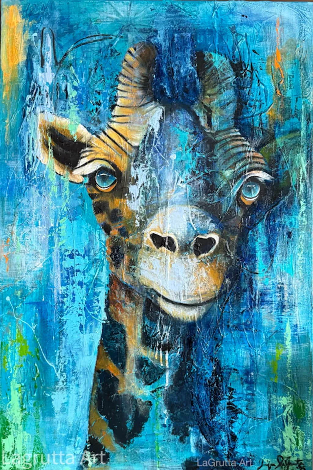 Giraffe in Blue