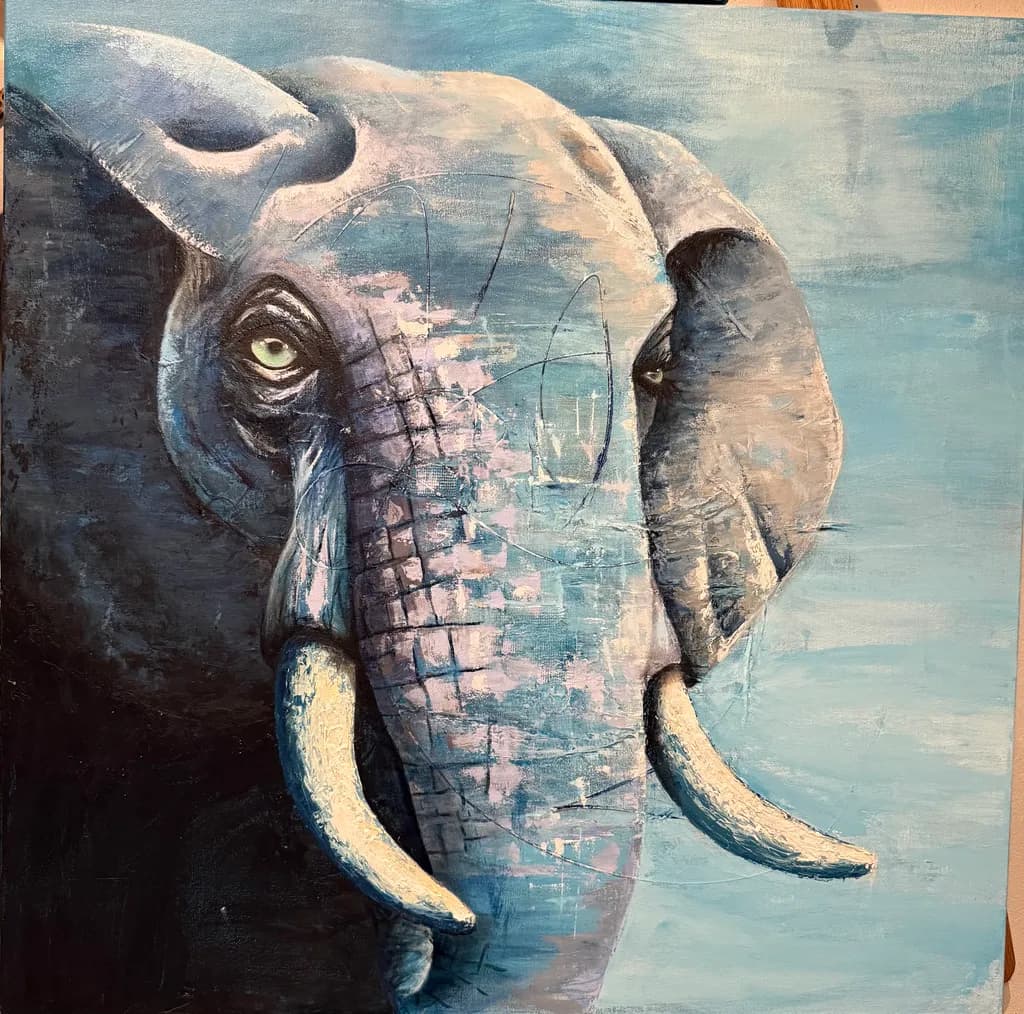 Blue Elephant Portrait