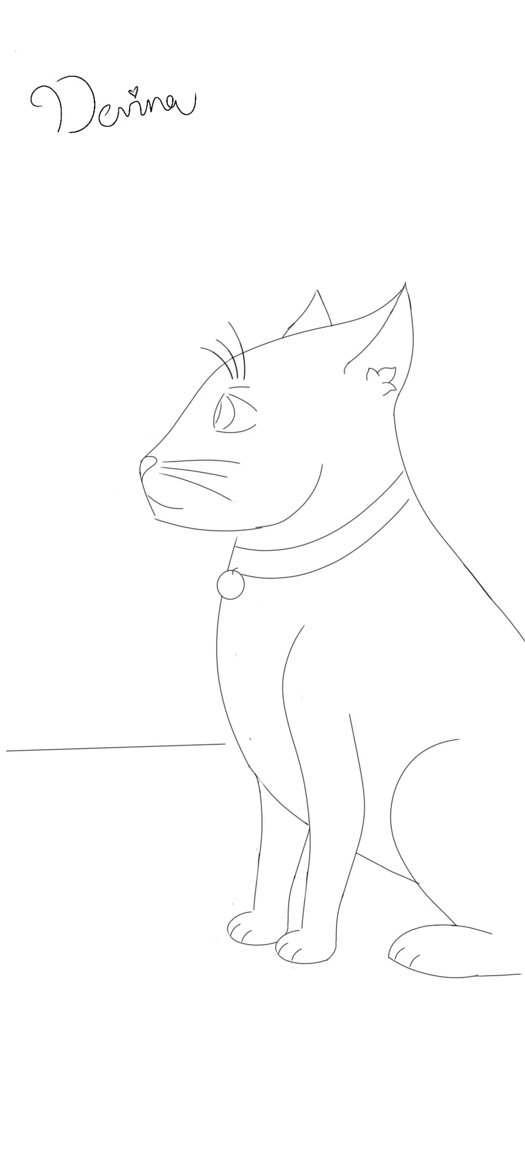 Cat Profile Sketch