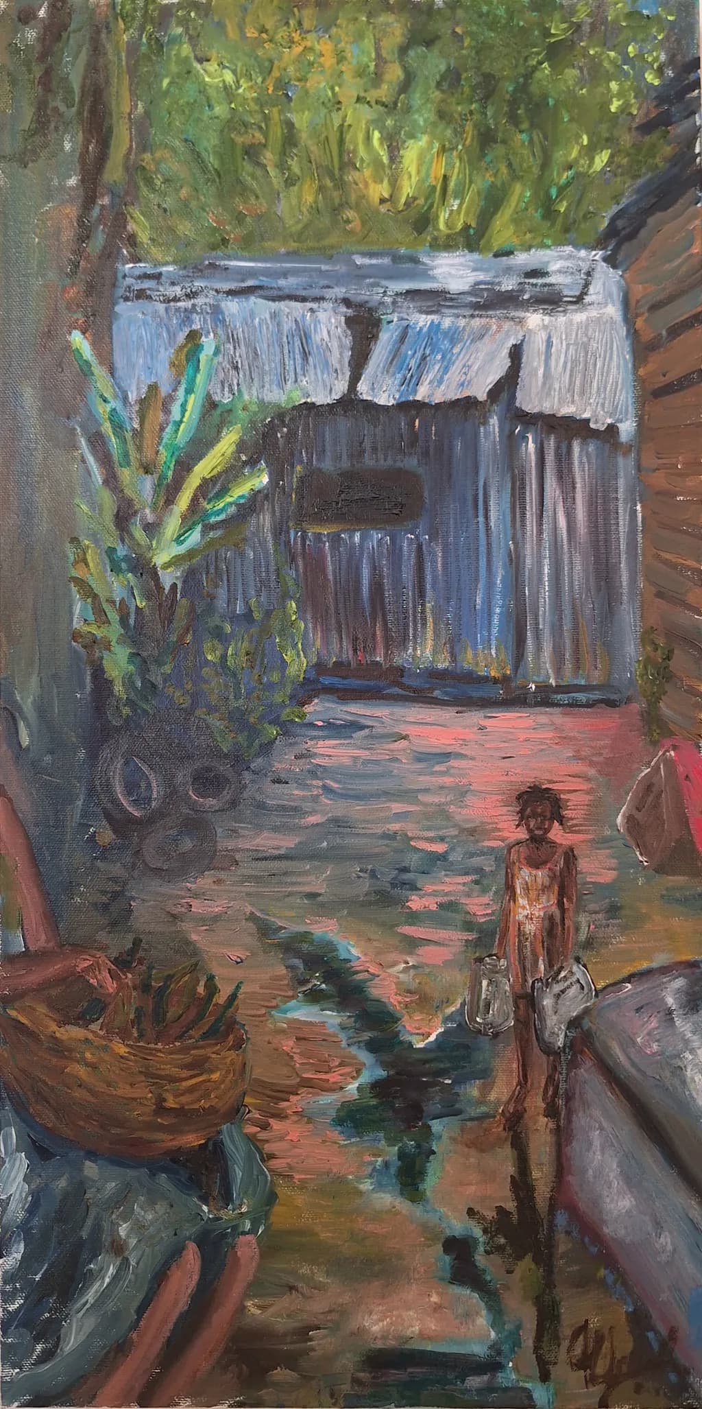 Village Backyard Scene