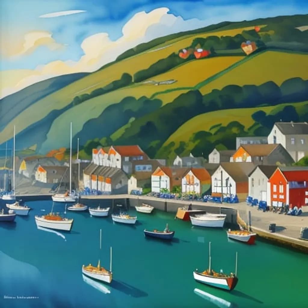 Coastal Harbor Scene