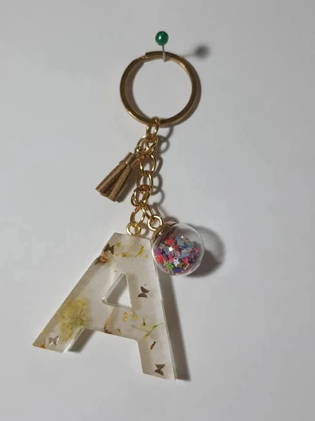 Floral Resin Keychain "A"