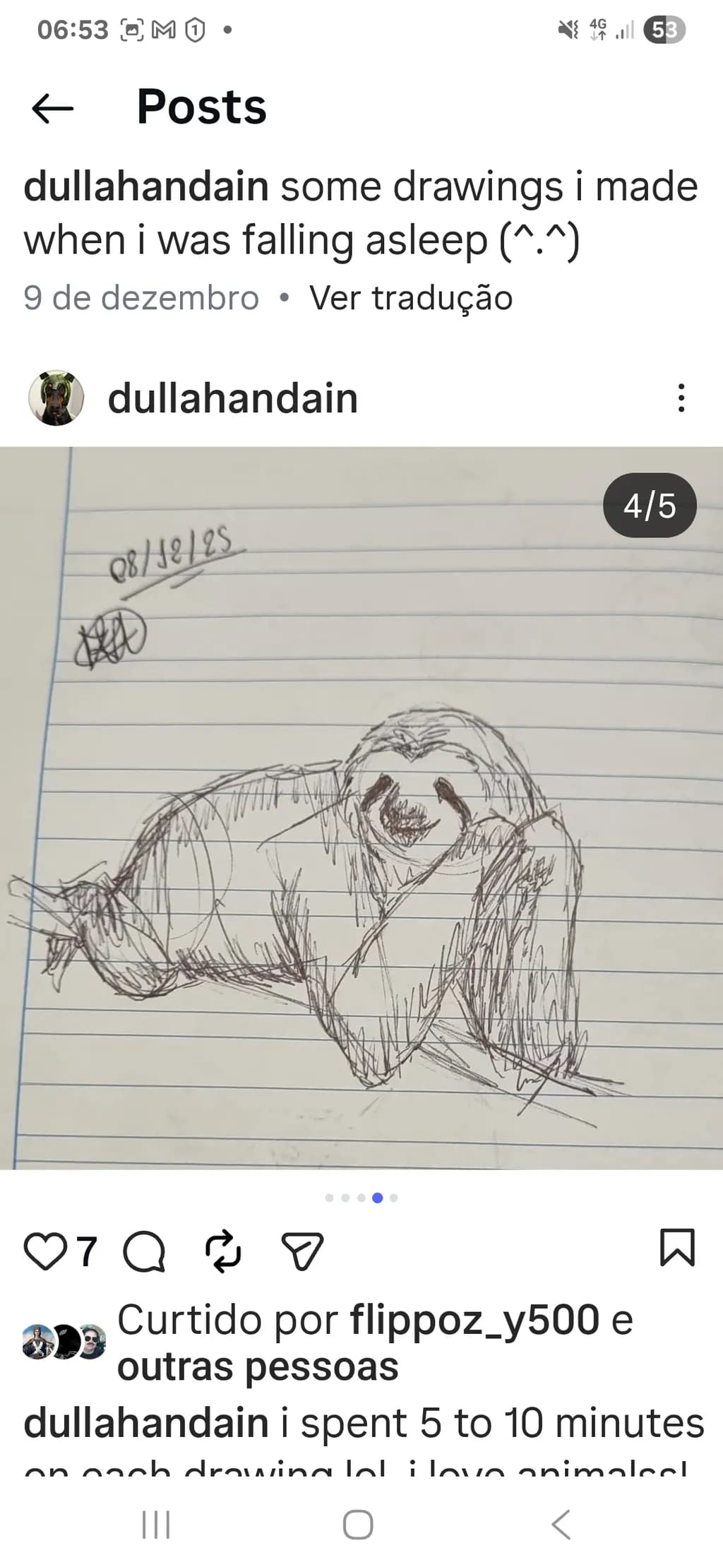 Sleepy Sloth Sketch