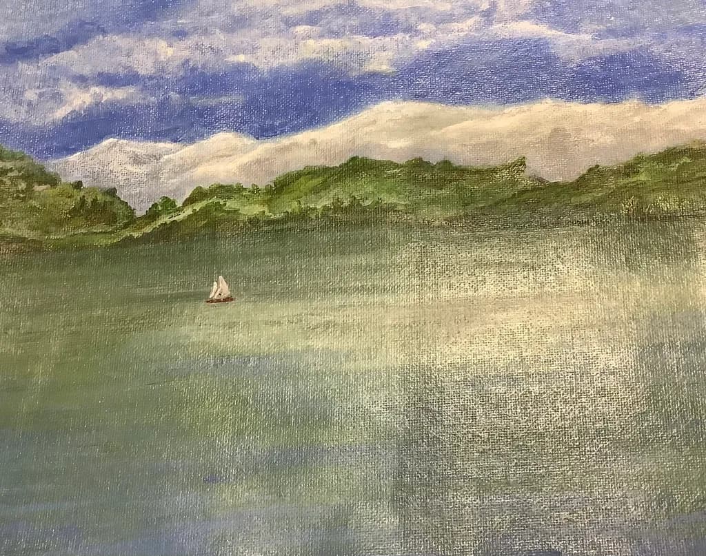 Lone Sailboat Serenity