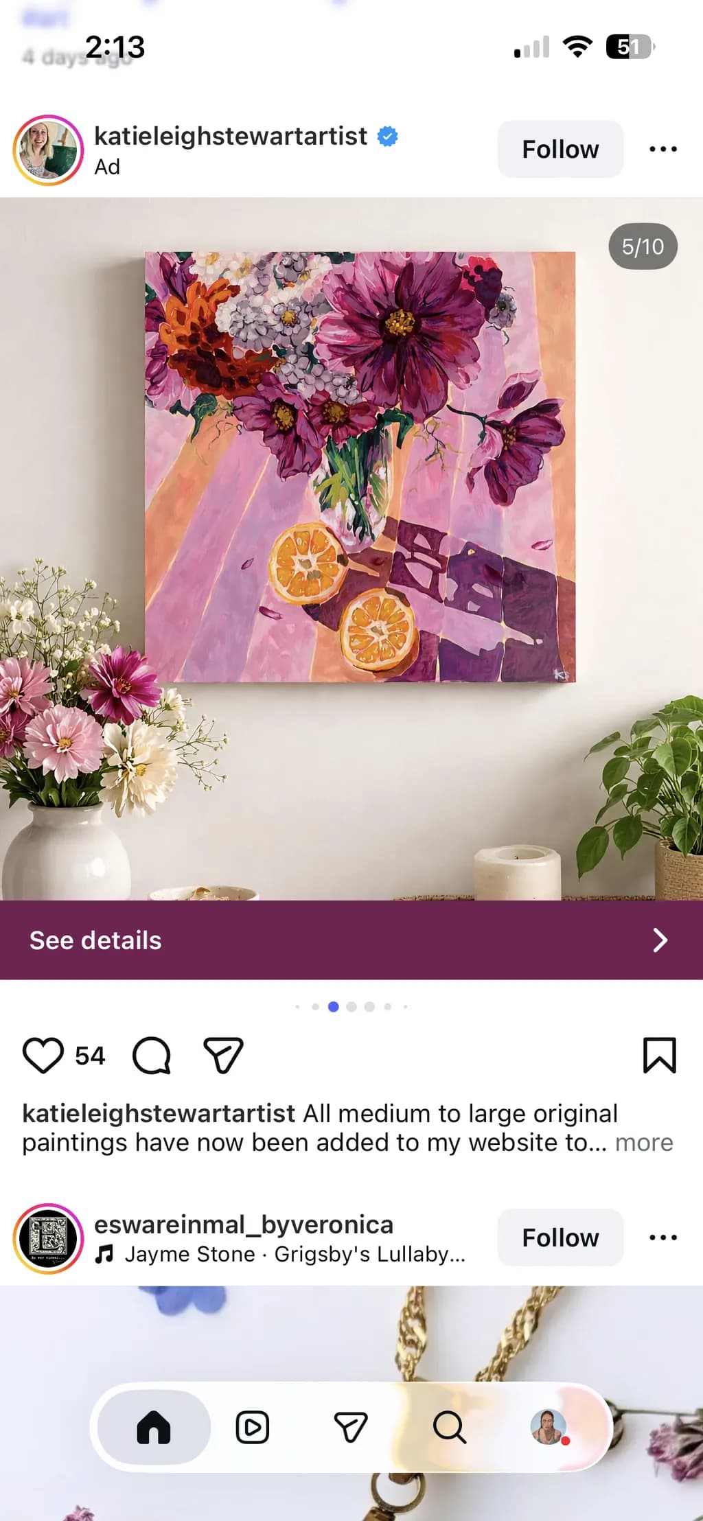 Purple Flowers and Oranges
