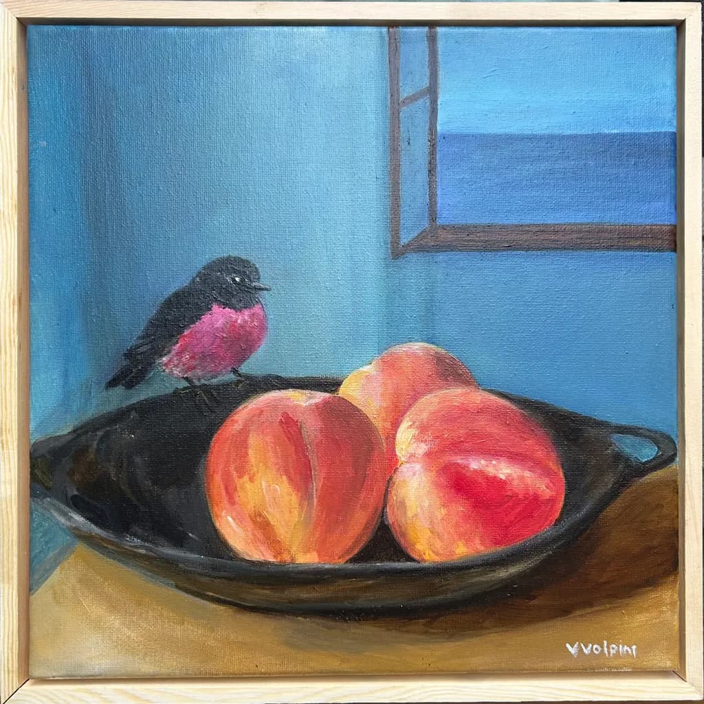 Peach Bird Window