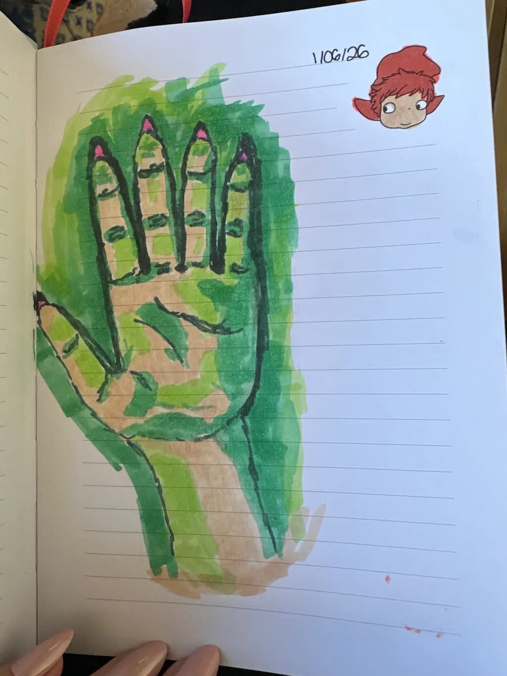 Green Hand Sketch
