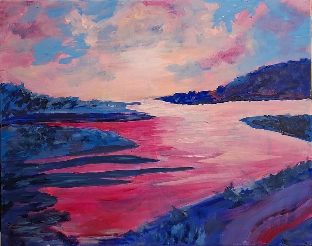 Crimson River Twilight