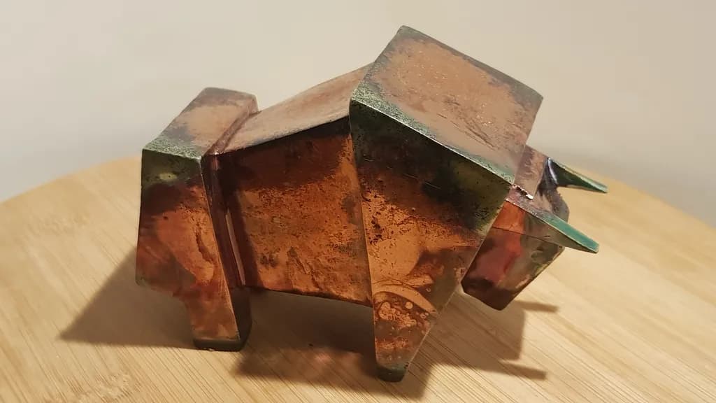 Copper Bull Sculpture
