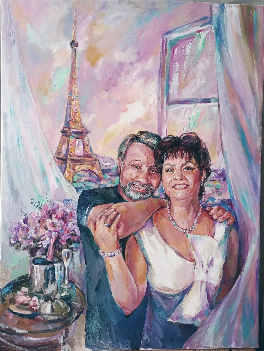 Couple by the Eiffel Tower