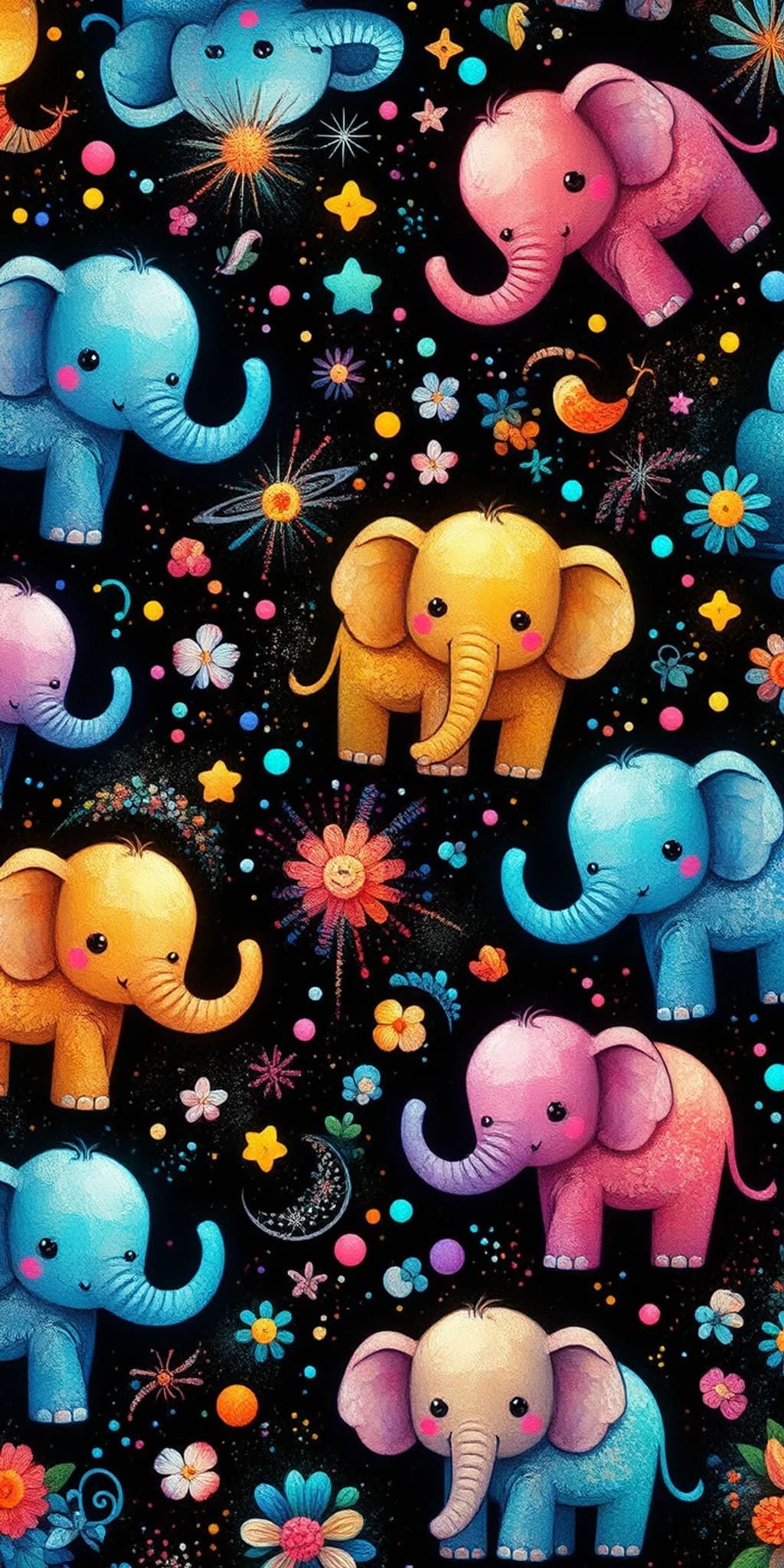 Playful Elephants in Space