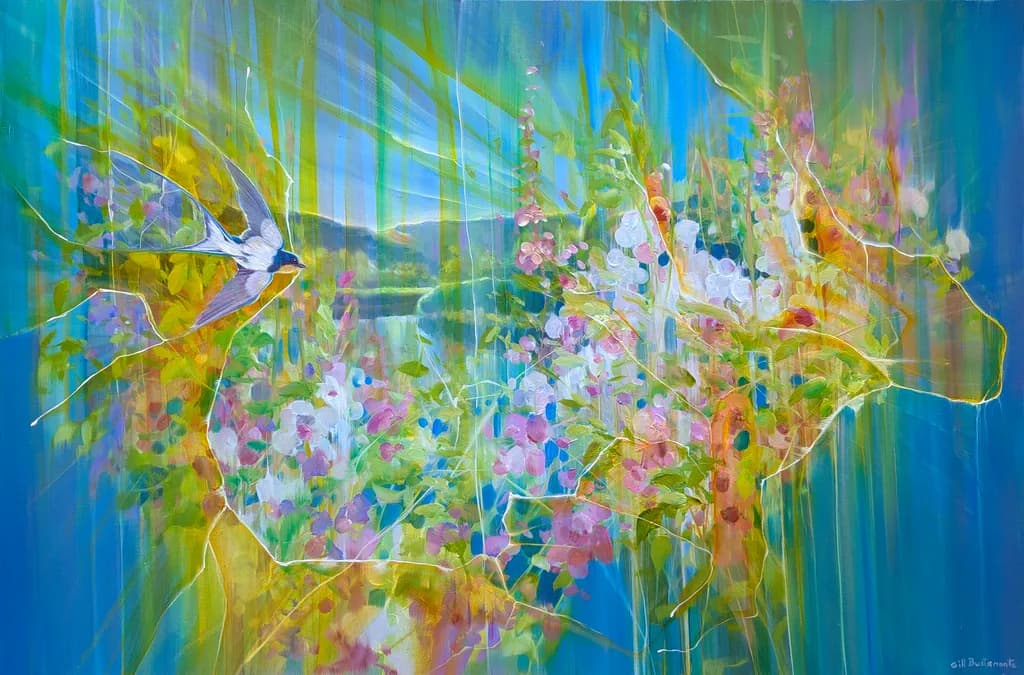 Swallow Over River Arun Liminal Landscape No3