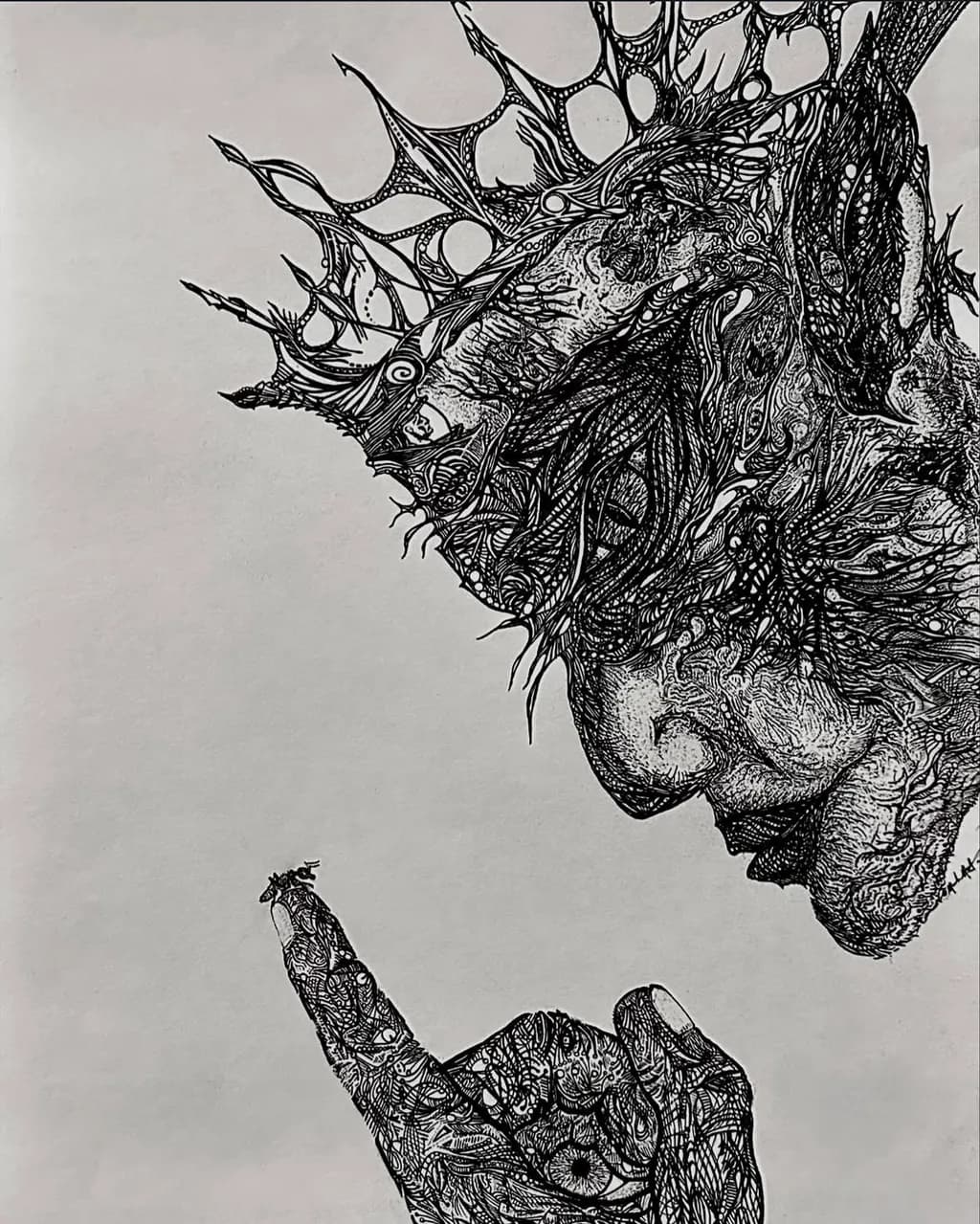 Intricate Face and Hand