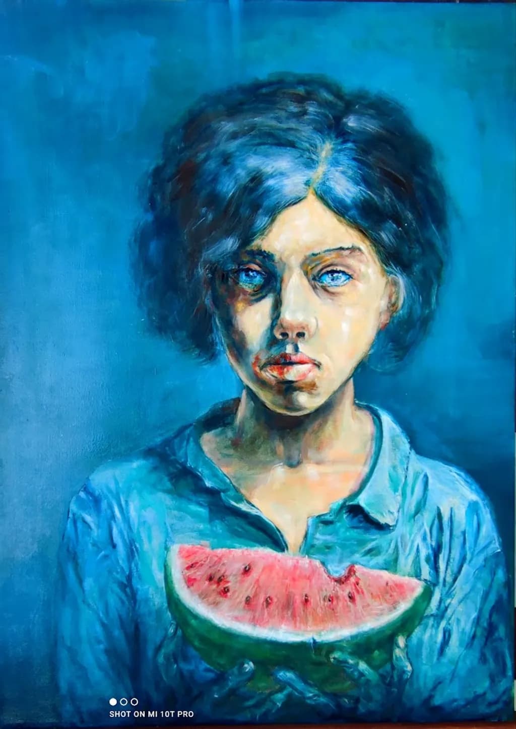 Blue Watermelon Portrait