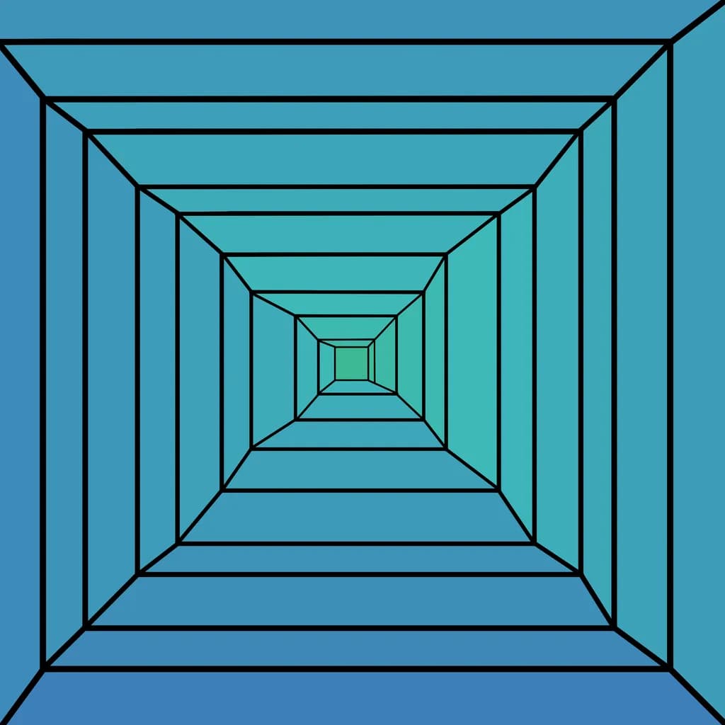 Geometric Depth-perception distortion in a geometric vortex