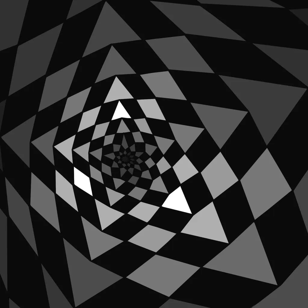Spiral Geometry-a distorting perspective towards a central abyss.