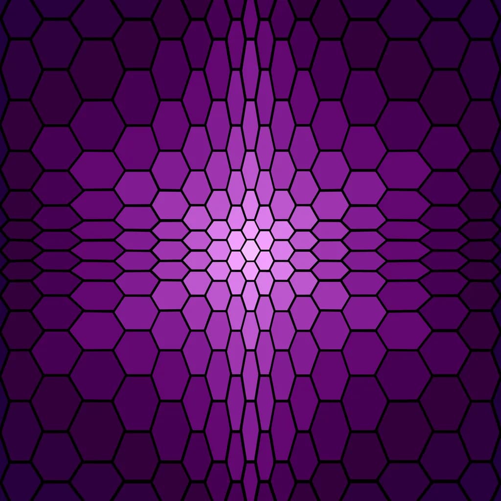 Hexagonal Gradient-the illusion of pulsating harmony within chaos.