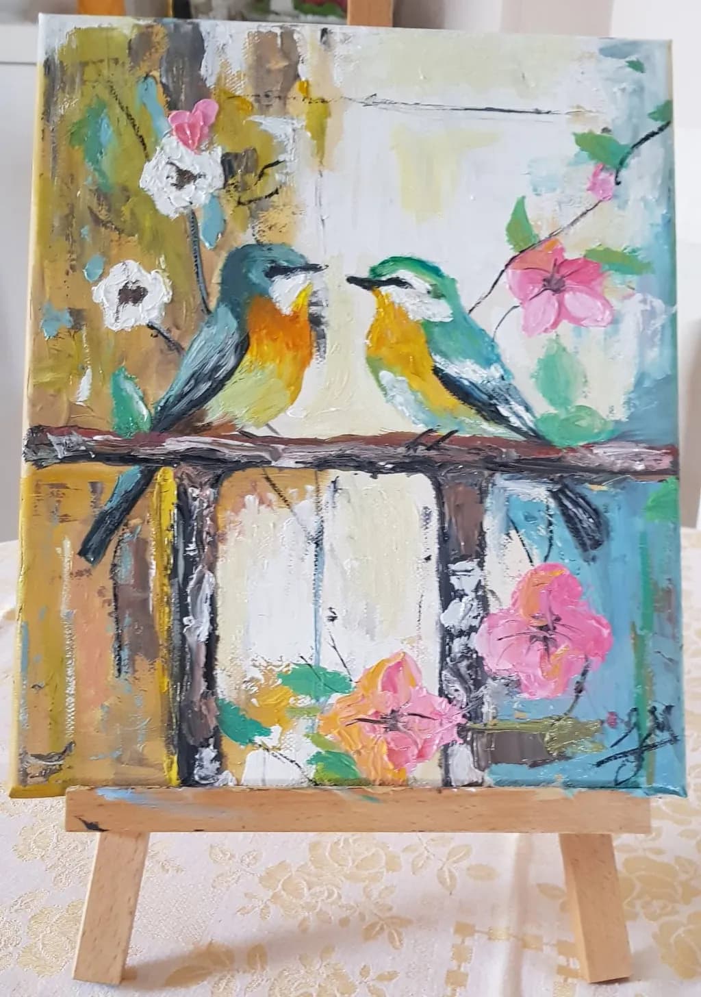 Charming Birds on Branch