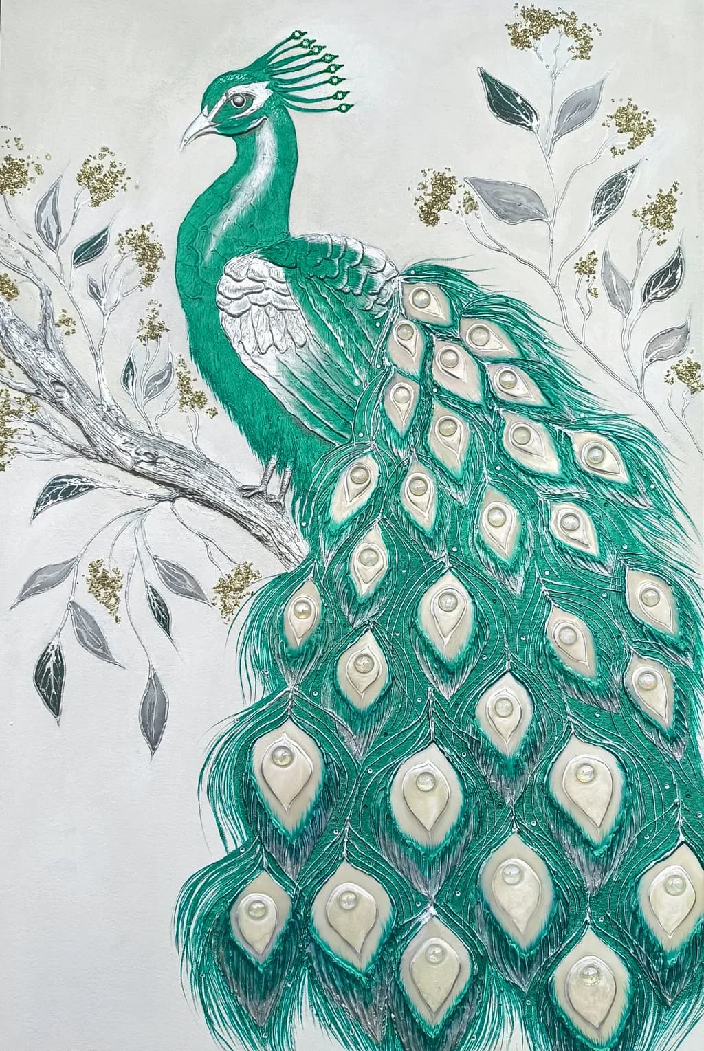 Emerald Peacock Feathers