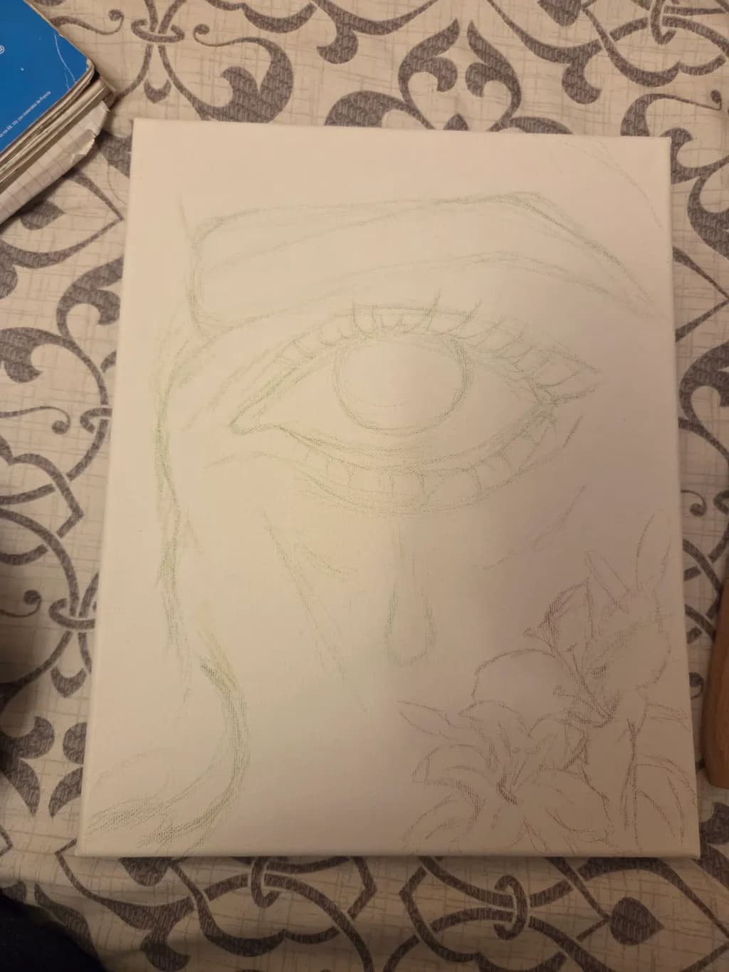 Eye and Blossoms Sketch