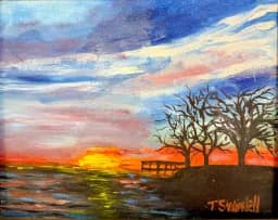 Lakeside Sunset Reflection