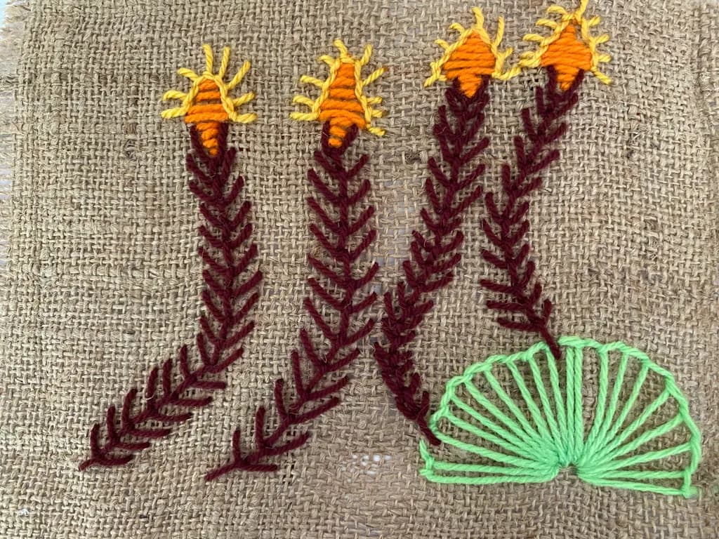 Golden Blooms on Burlap