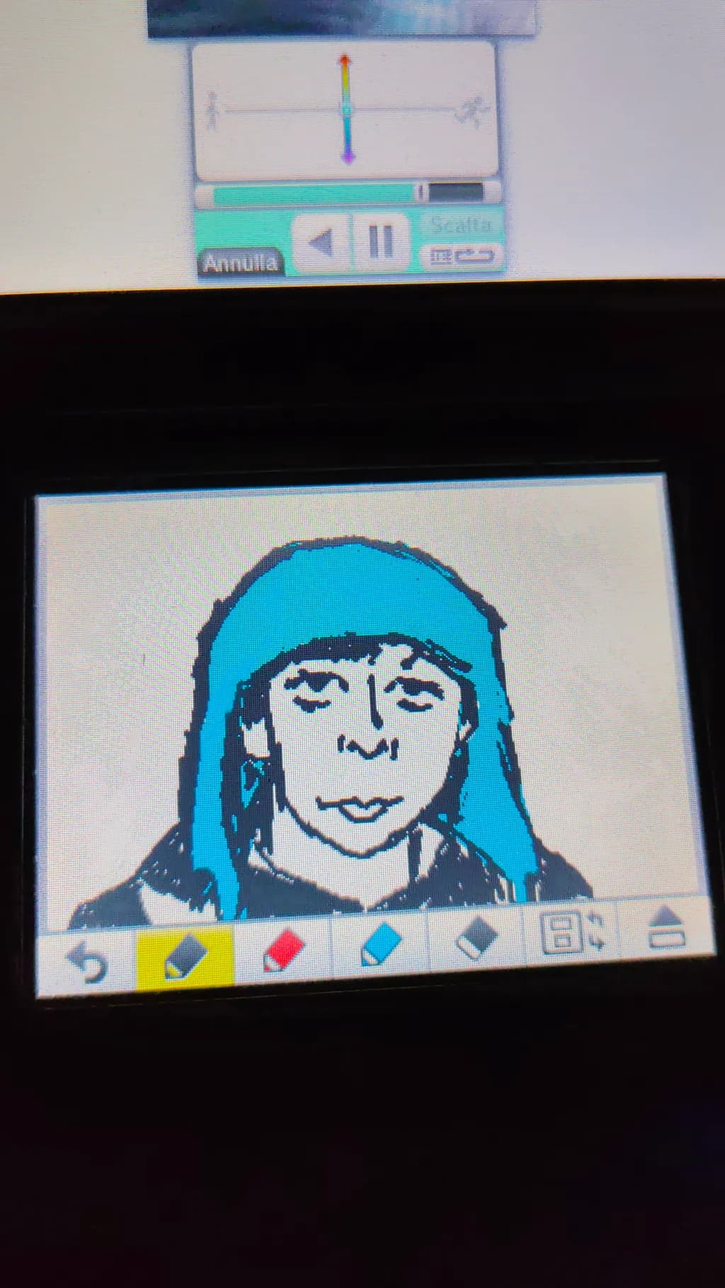 Blue Hooded Figure
