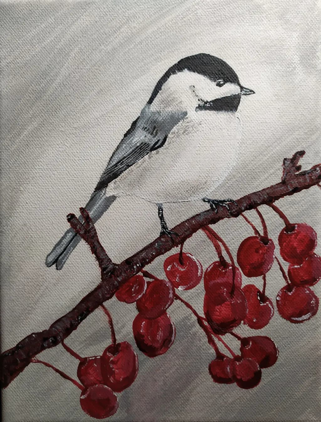 Chickadee and Berries