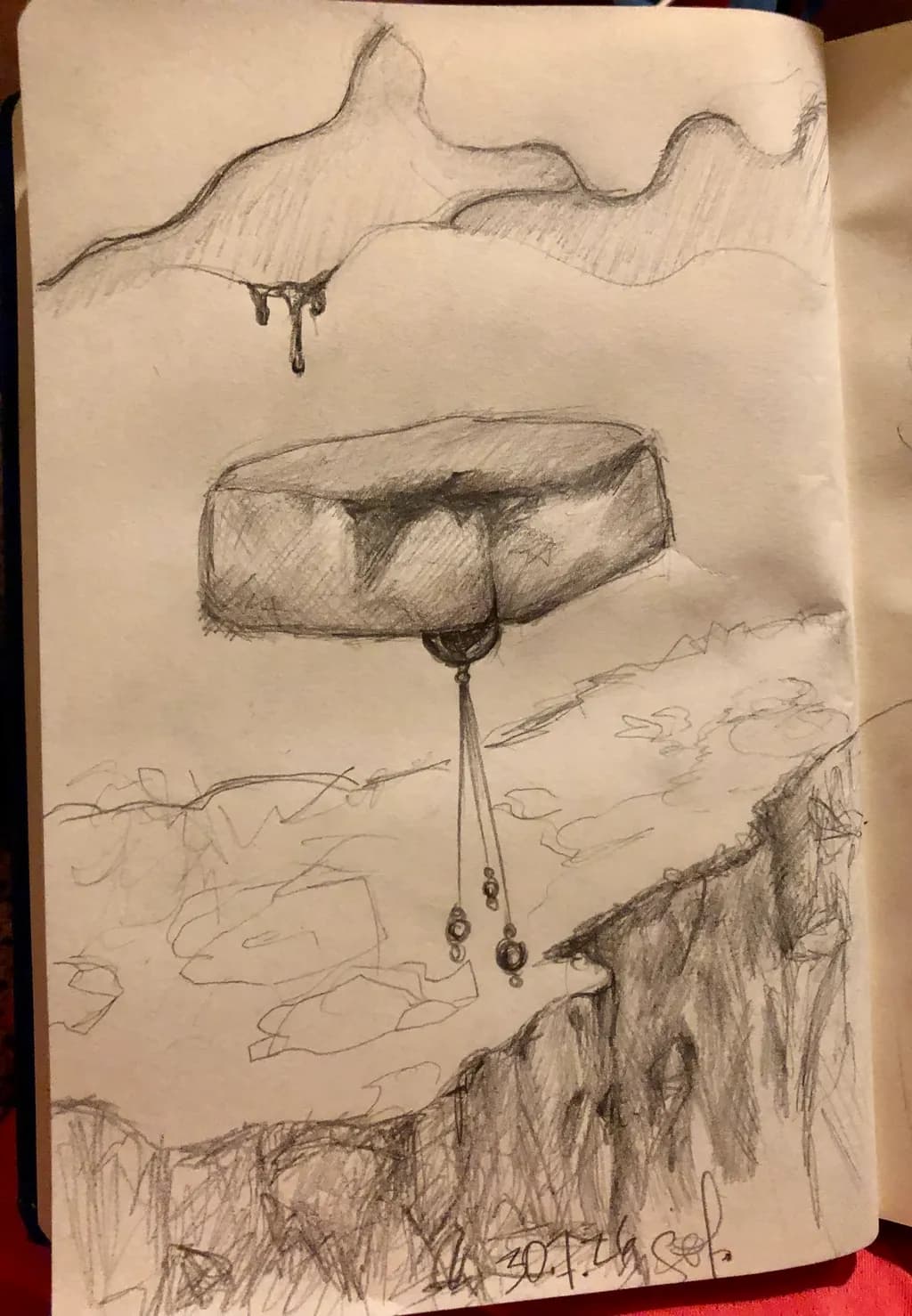 Floating Cushion Above Cliffs
