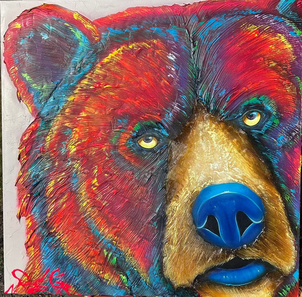 Colorful Bear Portrait