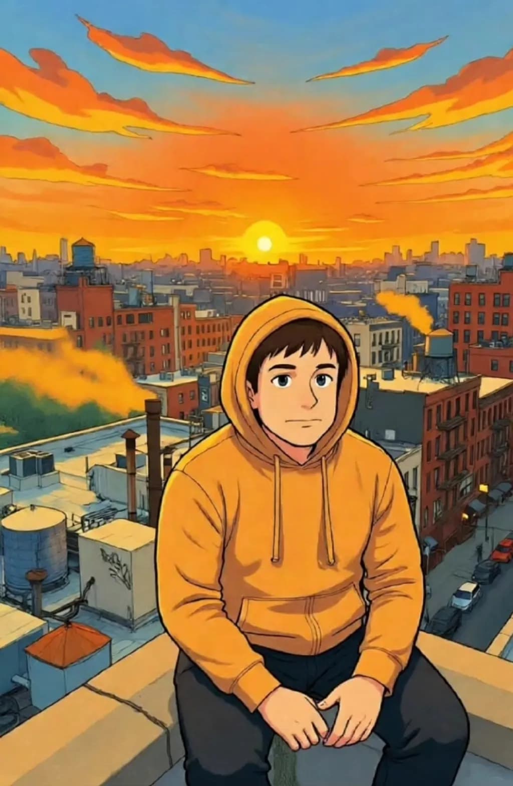 Urban Sunset Reflection