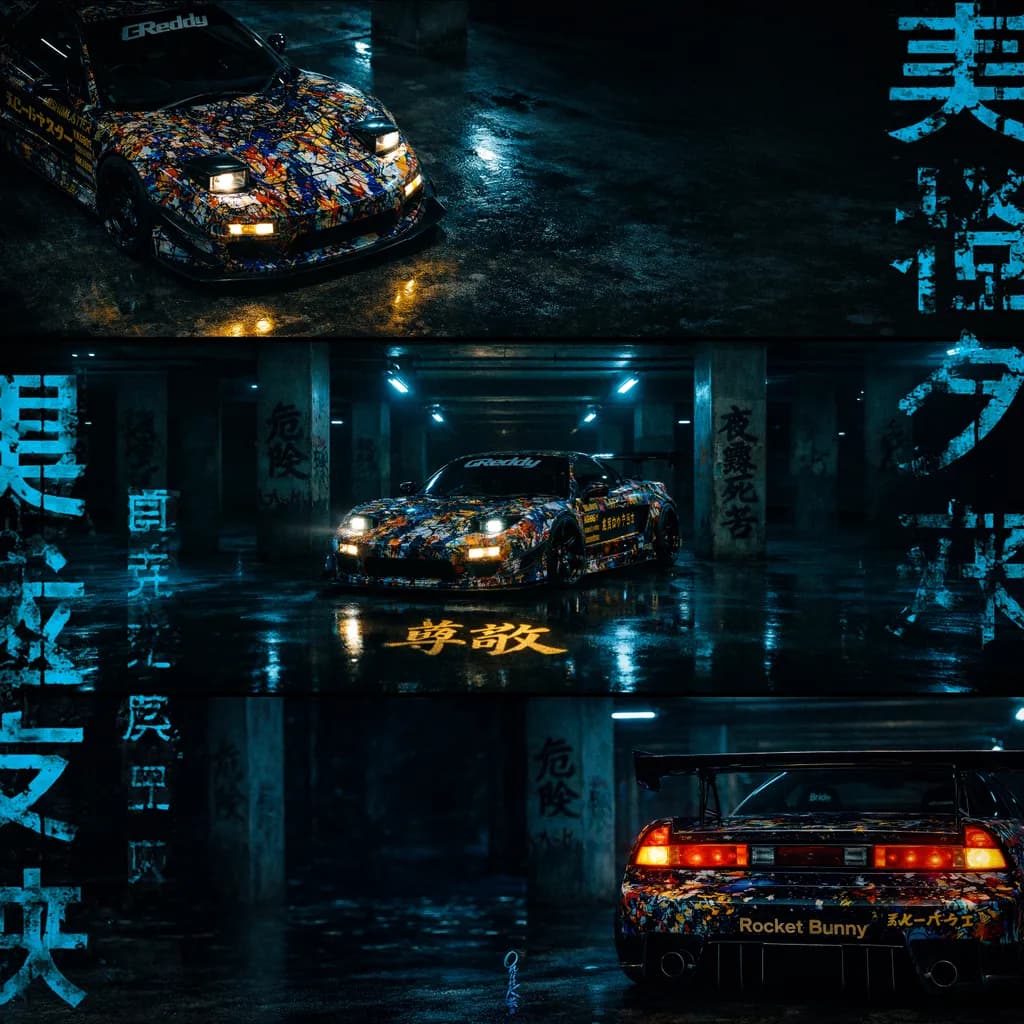 Neon Drift Canvas