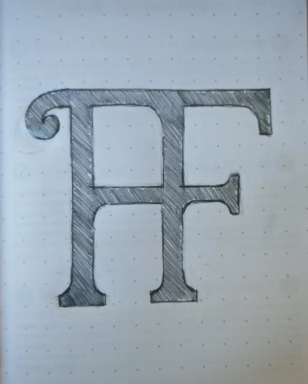 Flourished F Sketch
