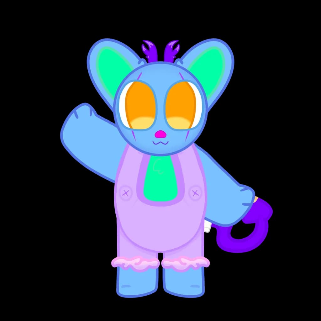 Playful Blue Character