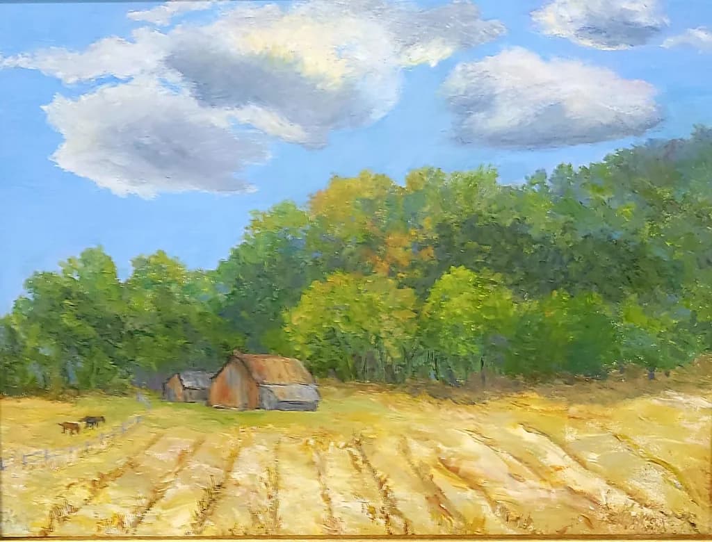 Harvest Field with Barns