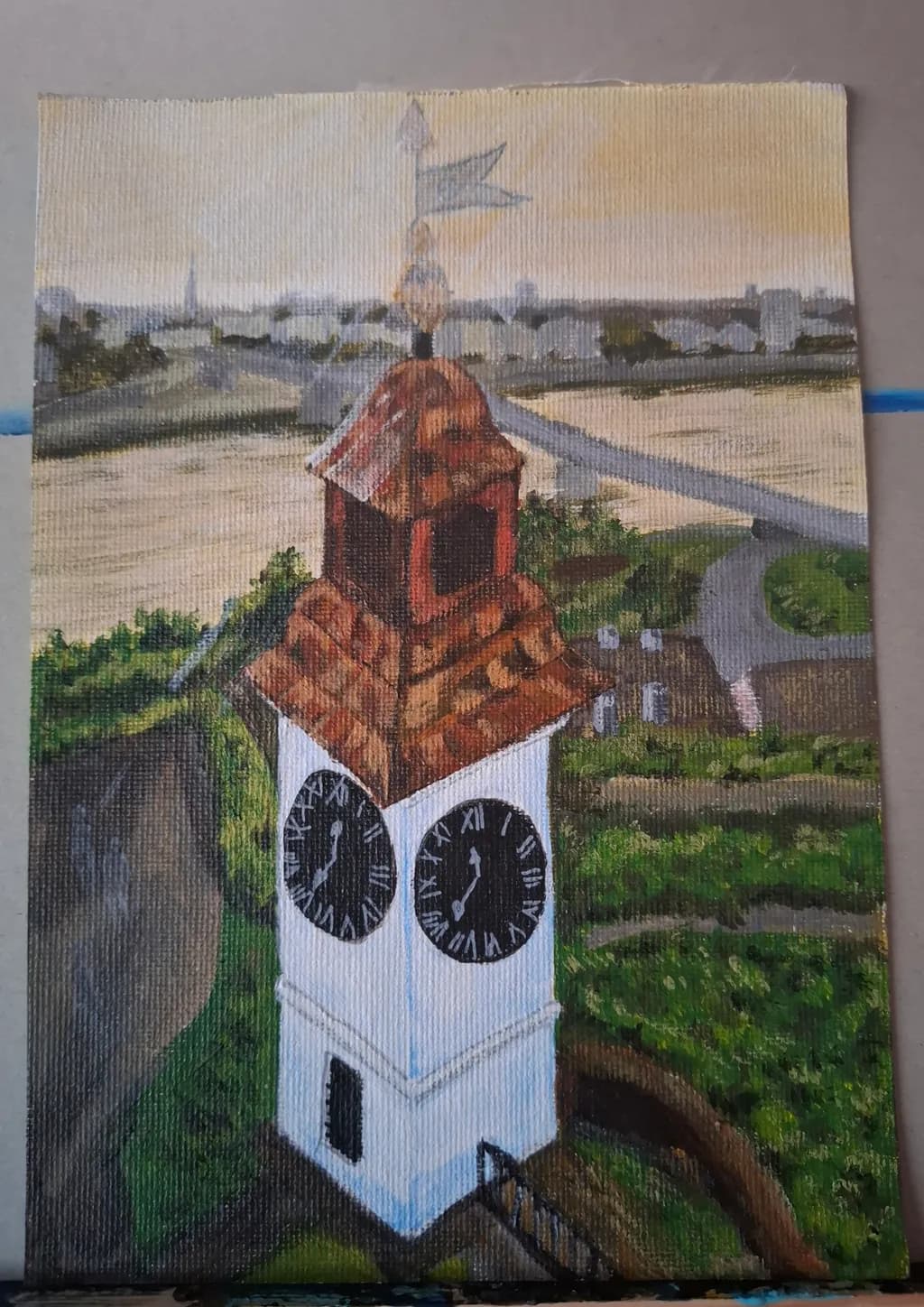 Clocktower Over Green Fields