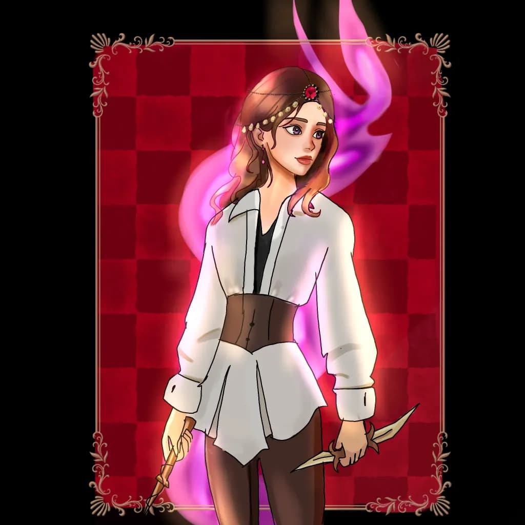 Red Checkered Portrait