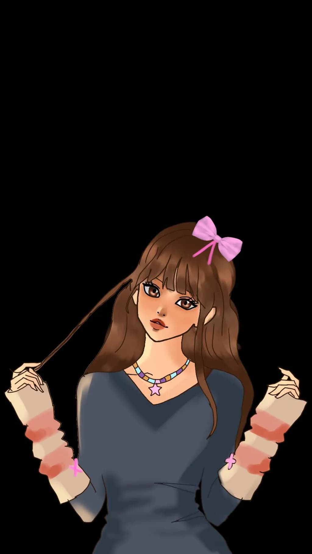 Girl with Bow and Necklace