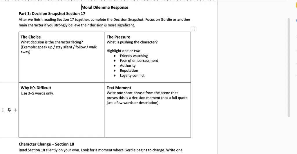 Moral Dilemma Response