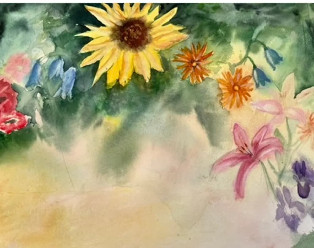 Sunflower and Wildflowers